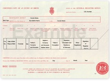 Example birth certificate