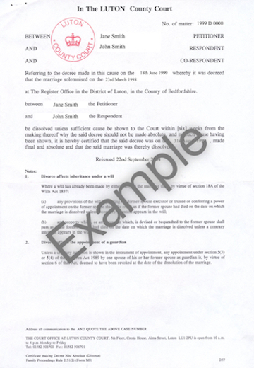 Example divorce certificate lg